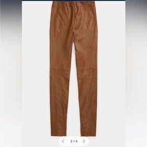 Ralph Lauren POLO Lambskin Leather Side Zip Leggings
